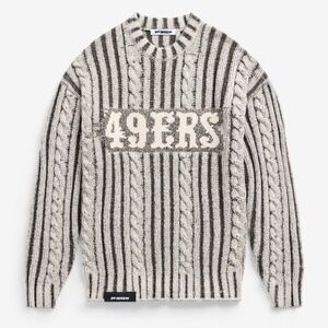San Francisco 49ers x Off Season Men's Large NFL Cable Knit Sweater Wool Blend